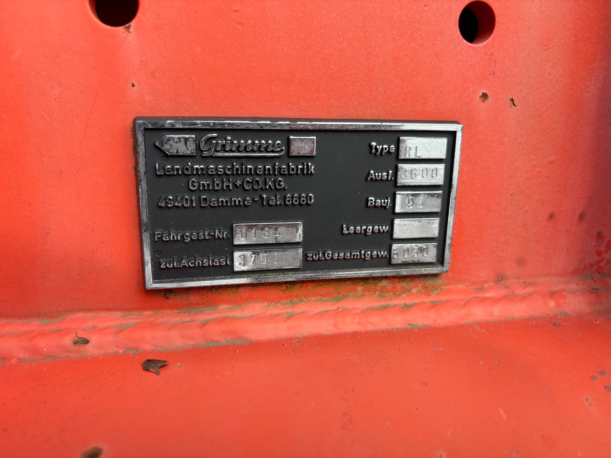 GRIMME RL 3600 - machinePlate - Ref. 6c63