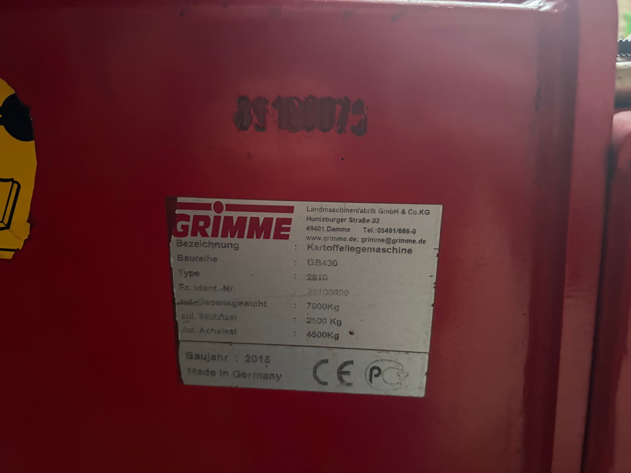 GRIMME GB 430 - machinePlate - Ref. 4b80