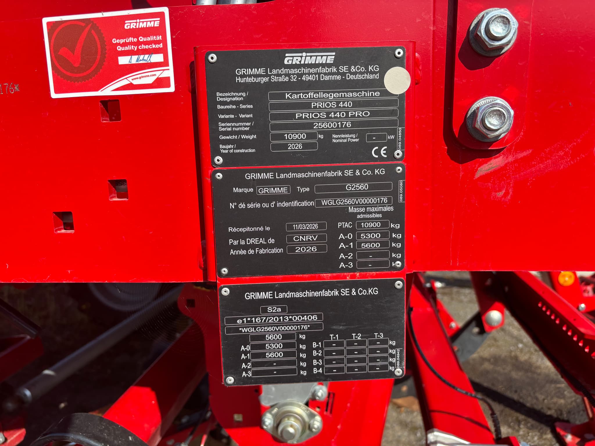 GRIMME PRIOS 440 - machinePlate - Ref. 5e42