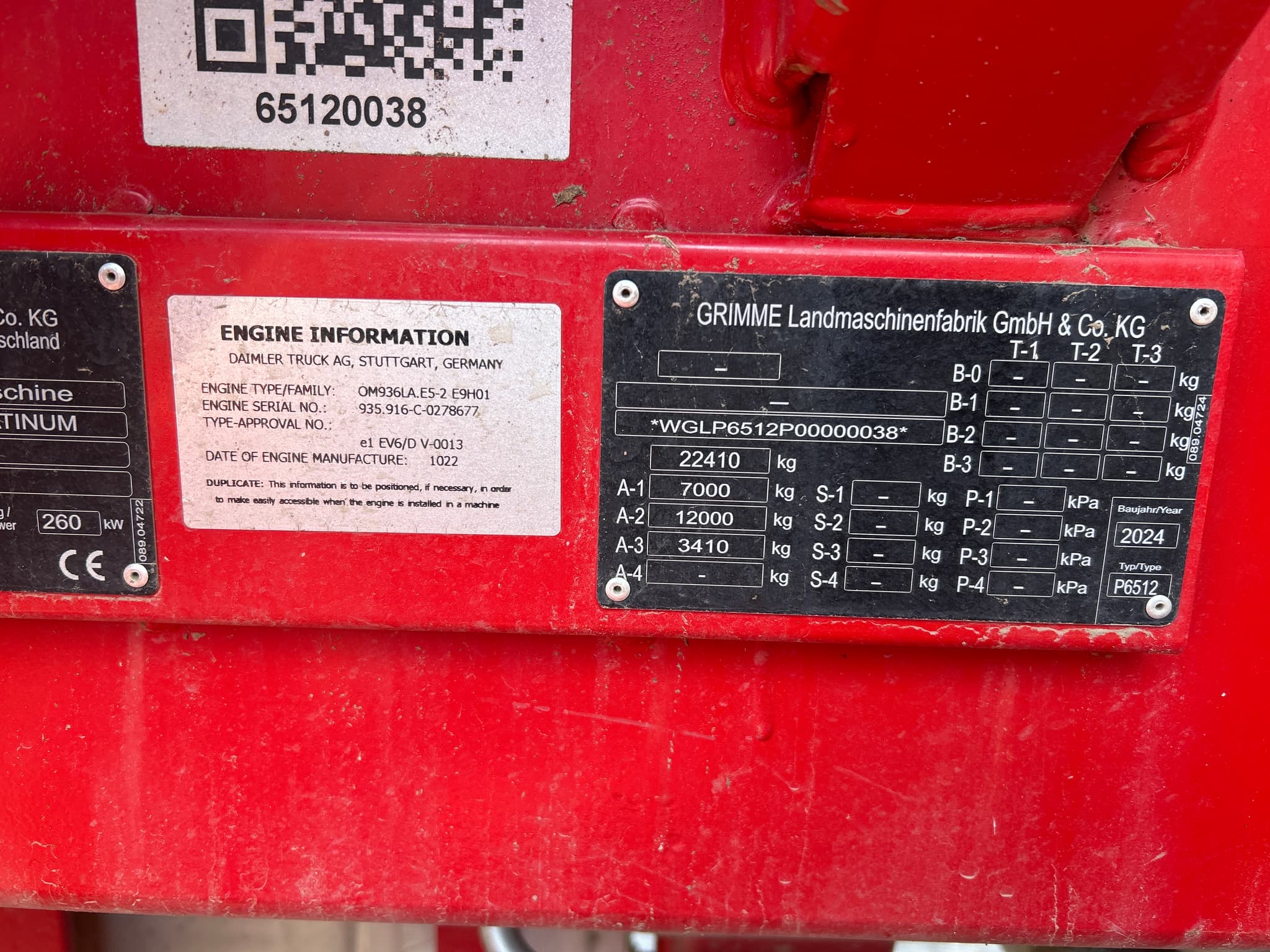 GRIMME VARITRON 270 PLATINUM - machinePlate - Ref. 0be7