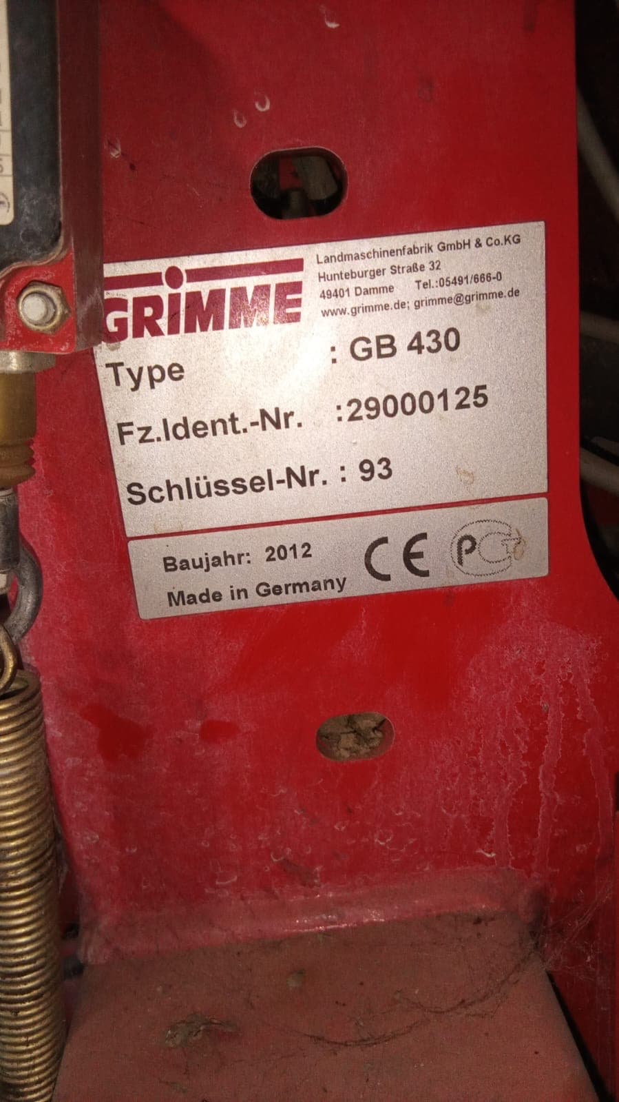 GRIMME GB 430 - machinePlate - Ref. 4334