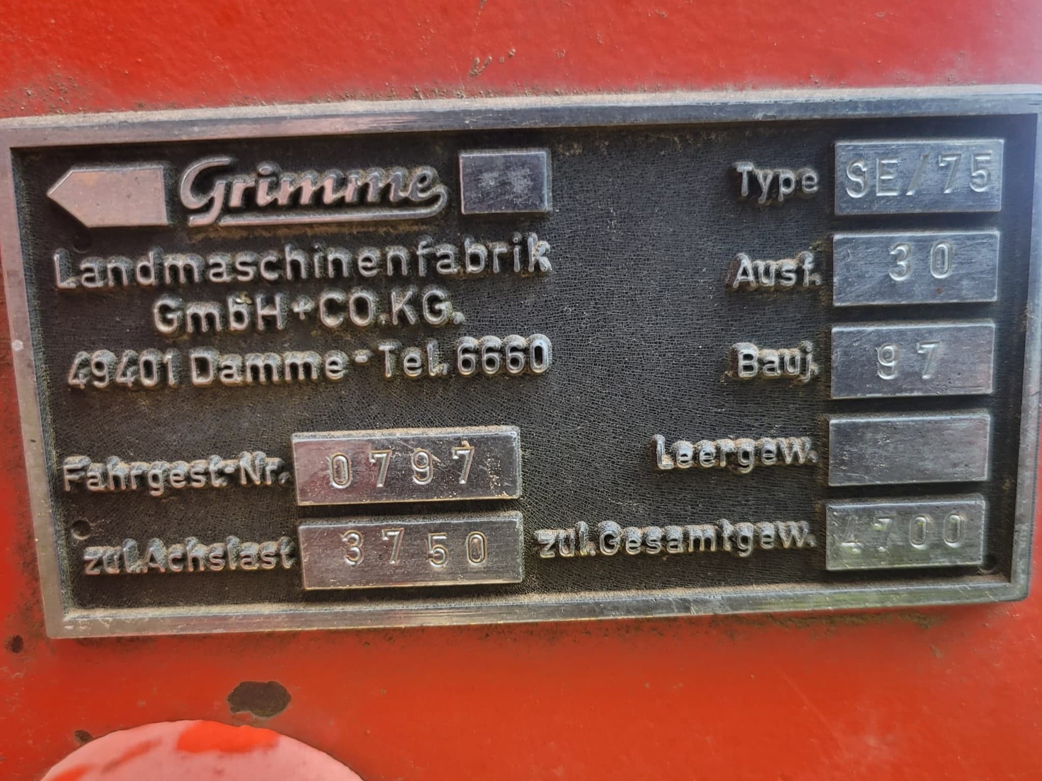 GRIMME SE-75-30-UB - right - Ref. d3af