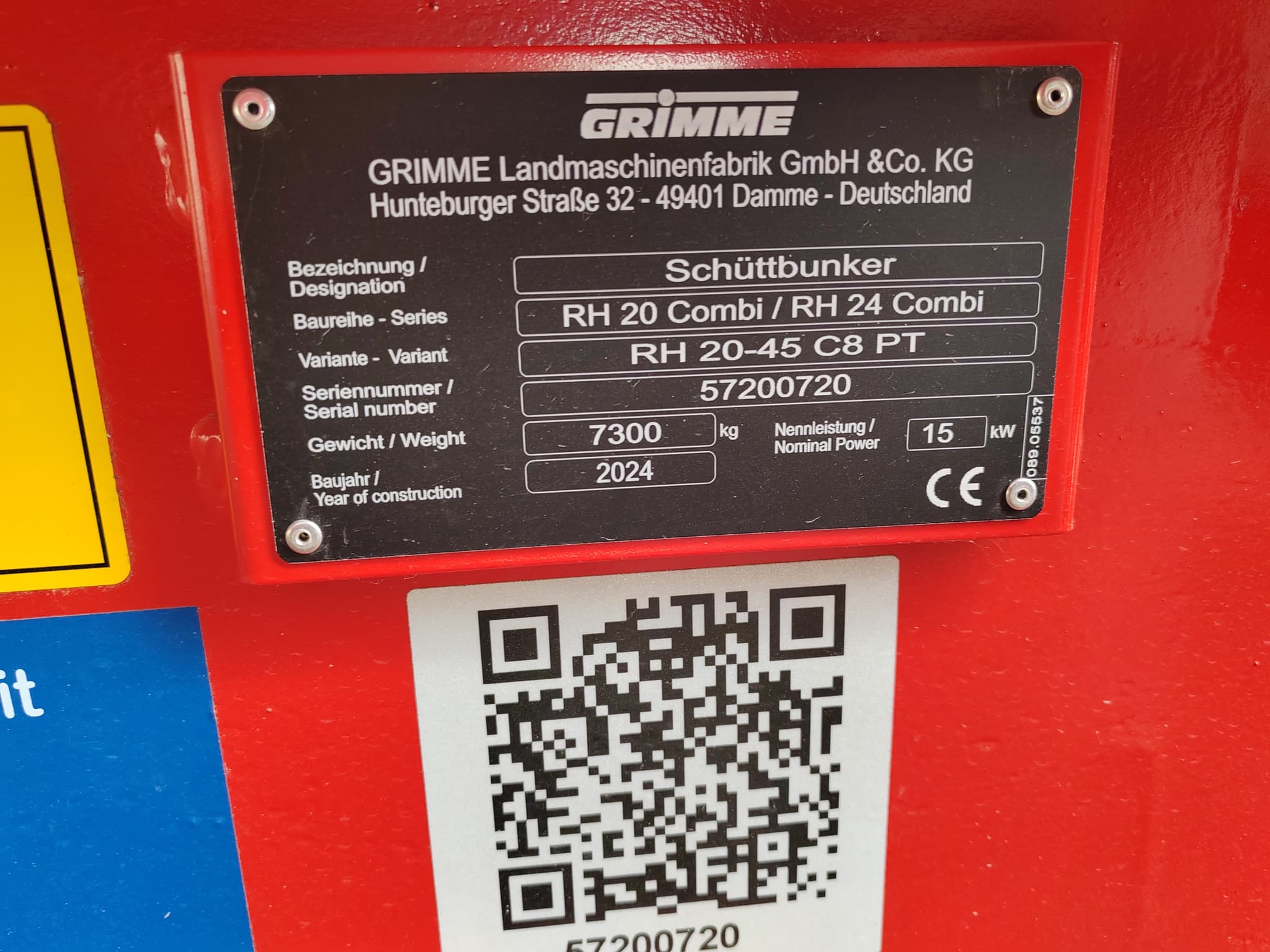 GRIMME RH 20 / 24 COMBI - machinePlate - Ref. f080