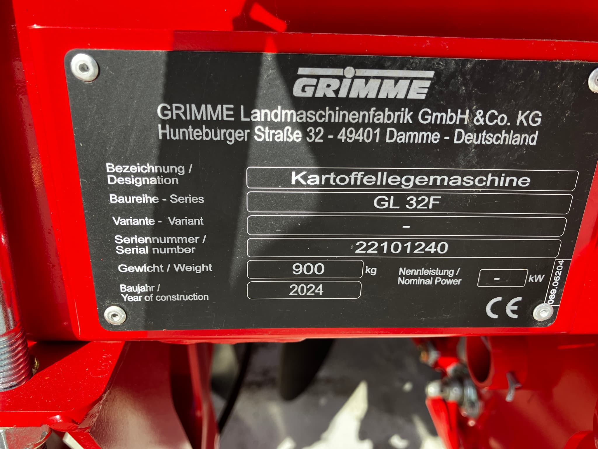 GRIMME GL 32 F - machinePlate - Ref. 6787