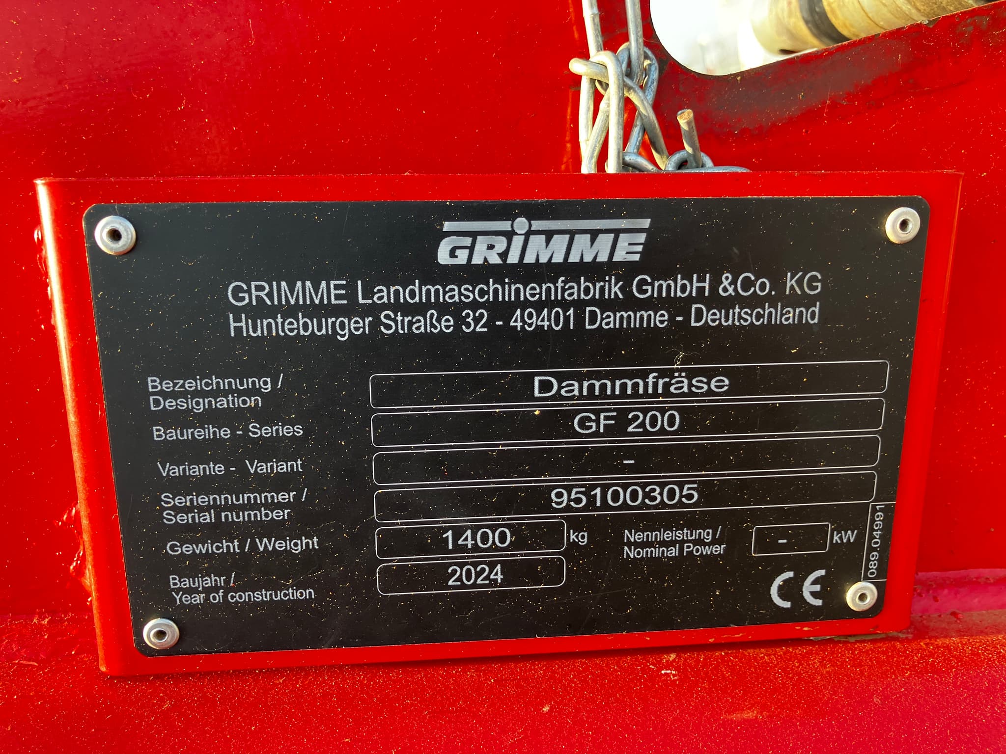 GRIMME GF 200 - machinePlate - Ref. 3376