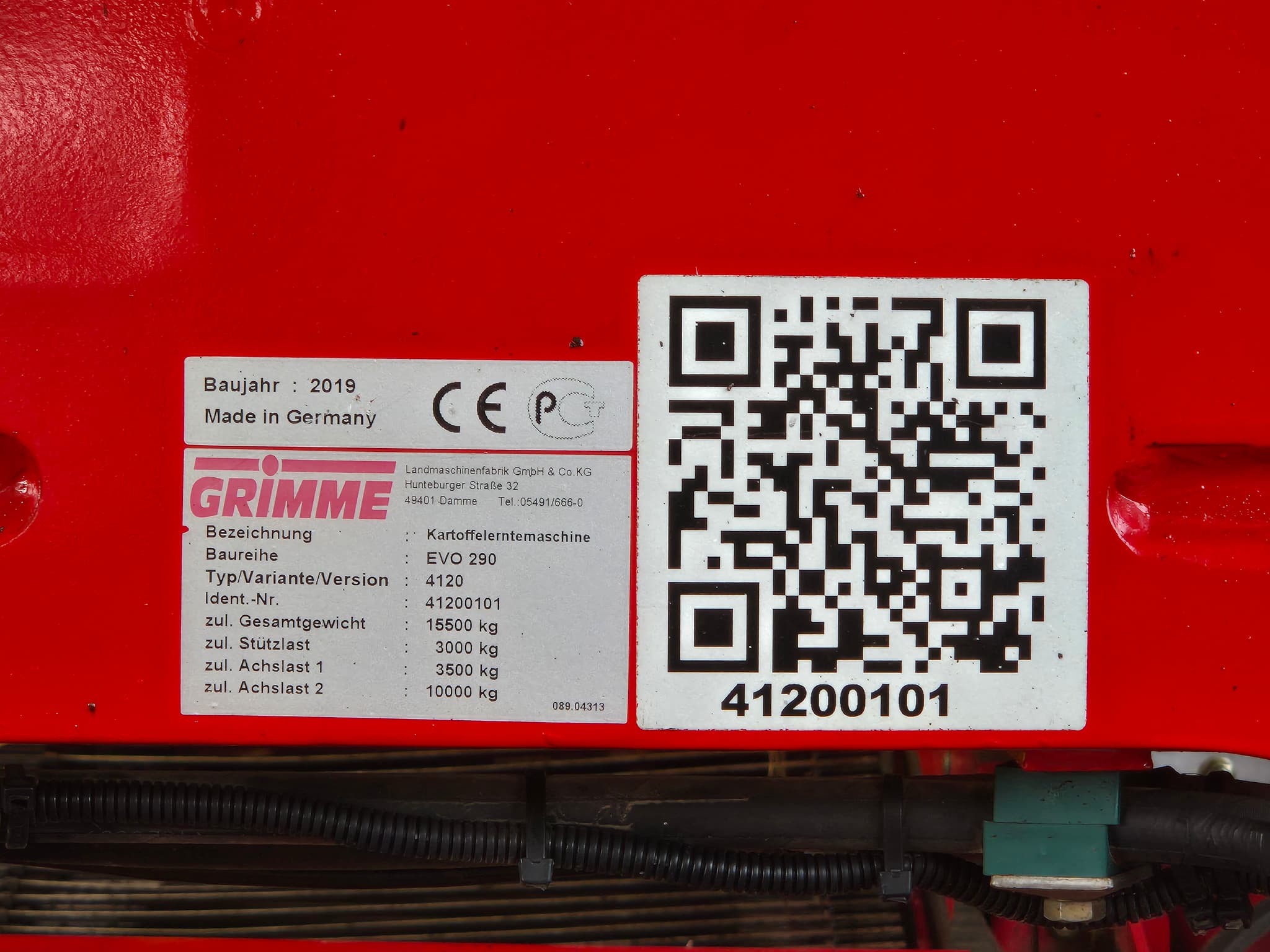 GRIMME EVO 290 AirSep - machinePlate - Ref. 55a7