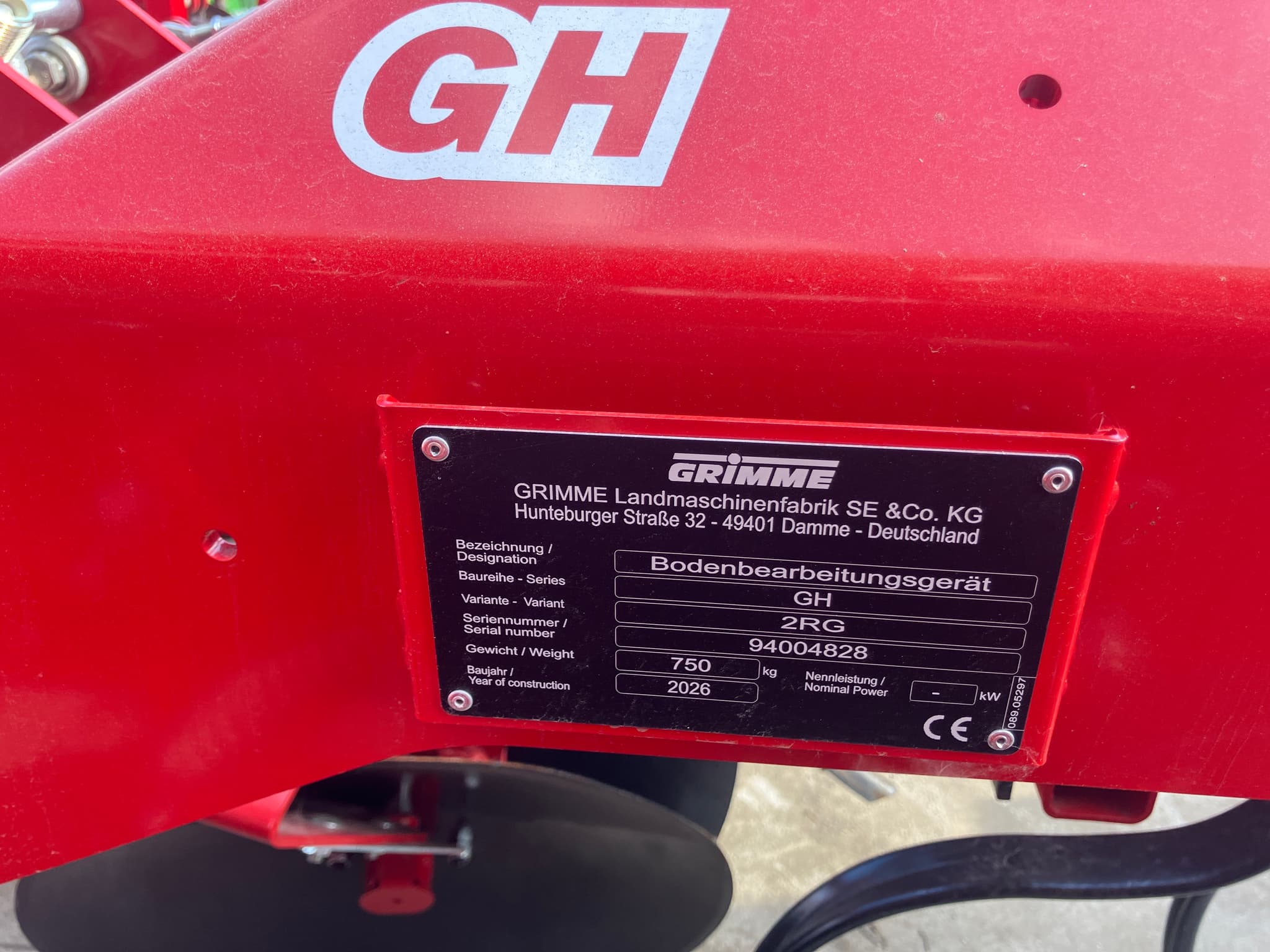 GRIMME GH - machinePlate - Ref. 1e9b