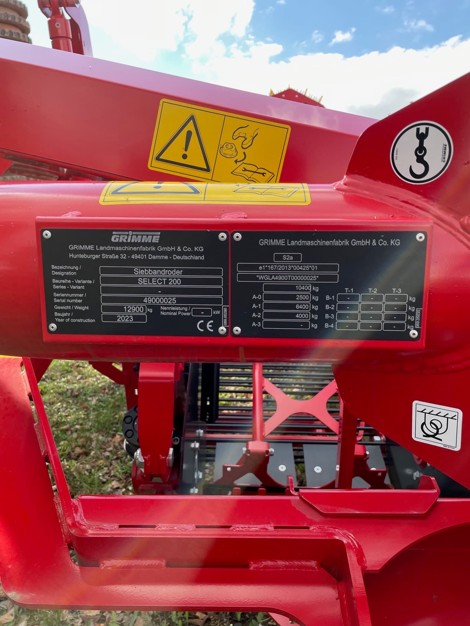 GRIMME SELECT 200 - machinePlate - Ref. 1605