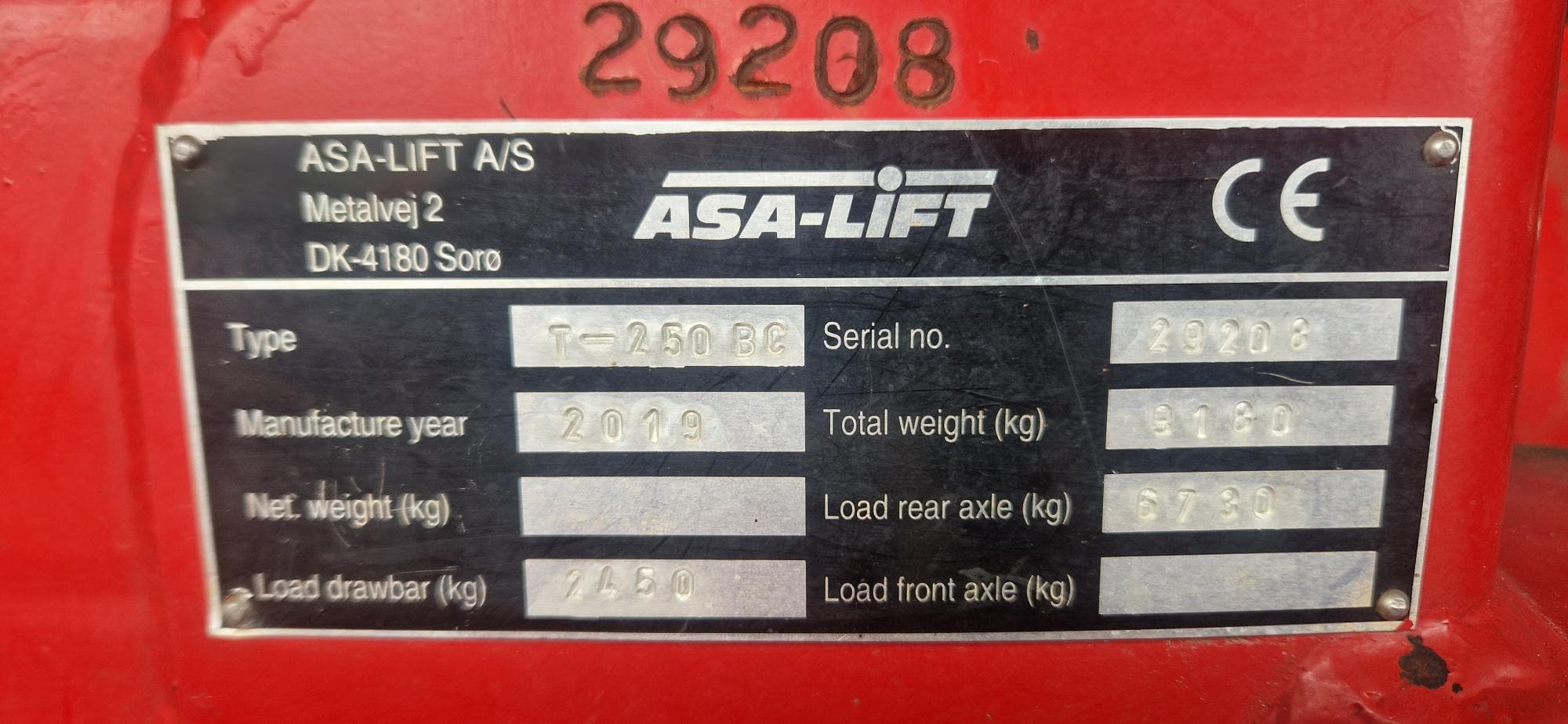 ASA-Lift T-250BC - machinePlate - Ref. 1904