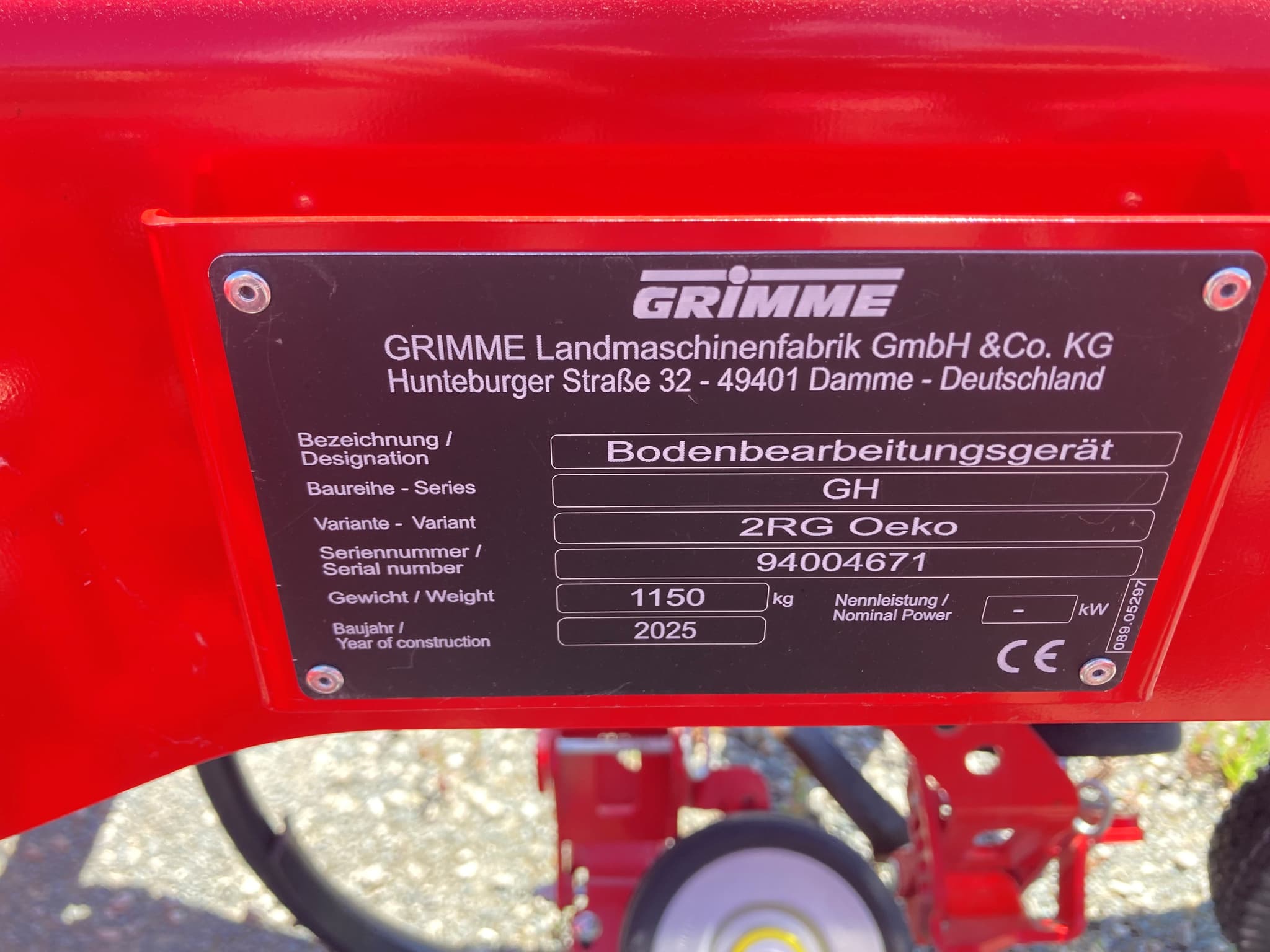 GRIMME GH - machinePlate - Ref. b244