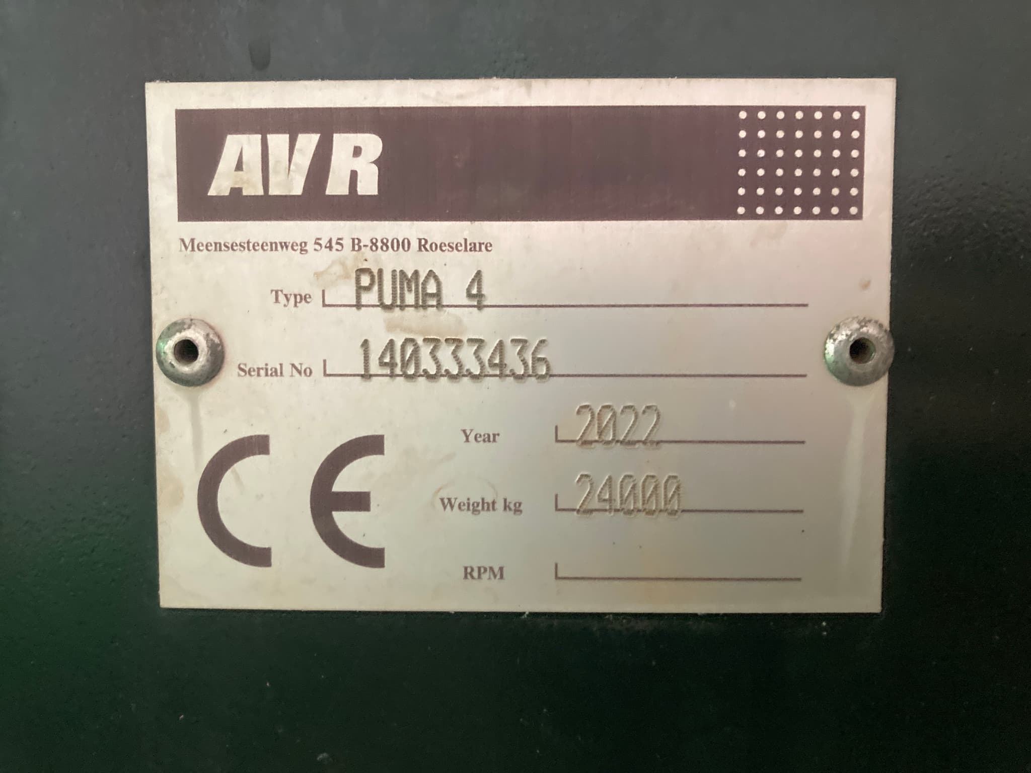 AVR AVR PUMA 4.0, 4 Row Self-Propelled Harvester, 2022 - detail - Ref. e84a