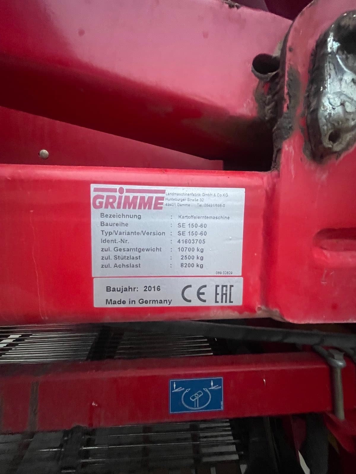 GRIMME SE 150-60 - right - Ref. c166
