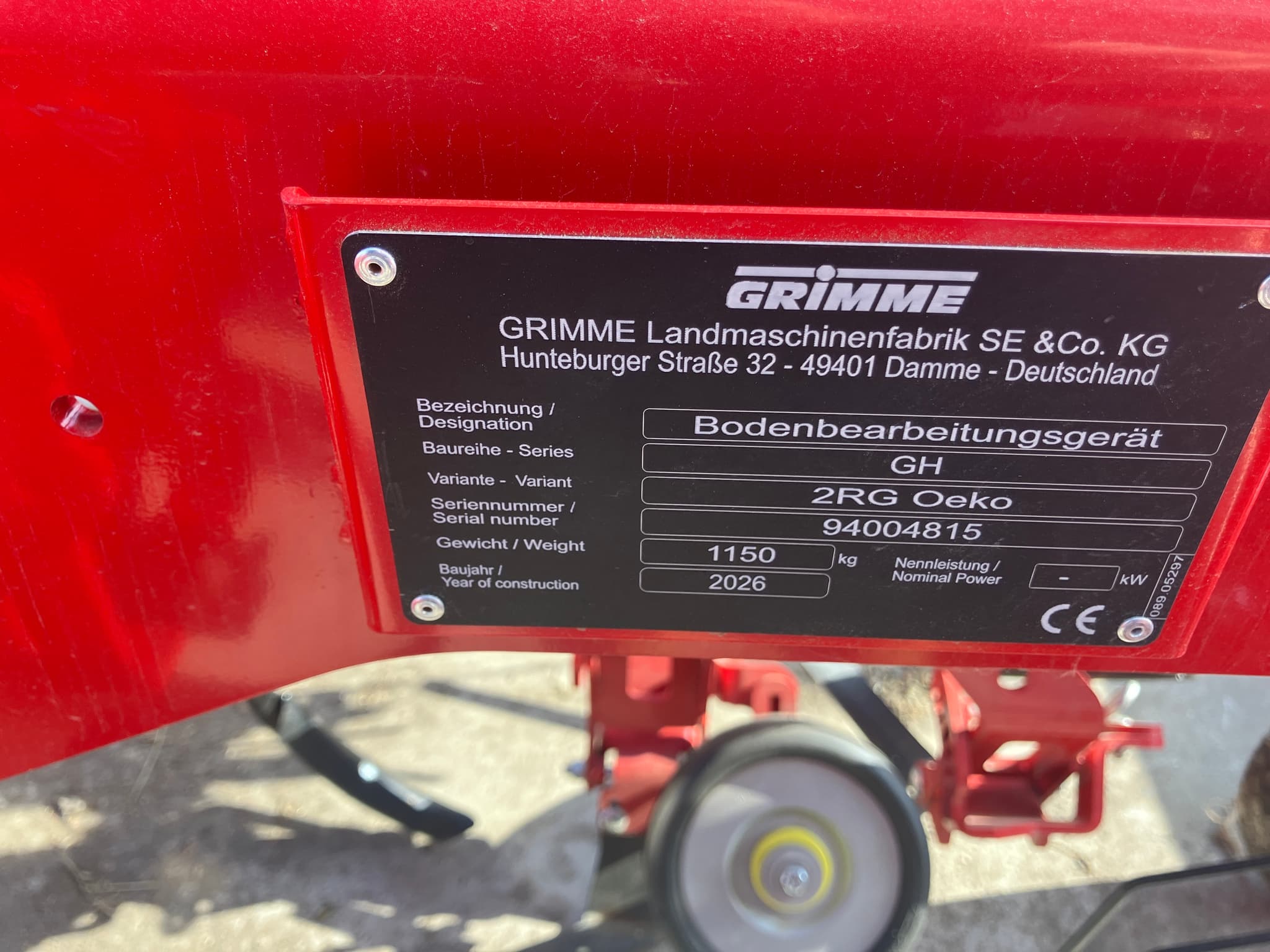 GRIMME GH - machinePlate - Ref. 05b4