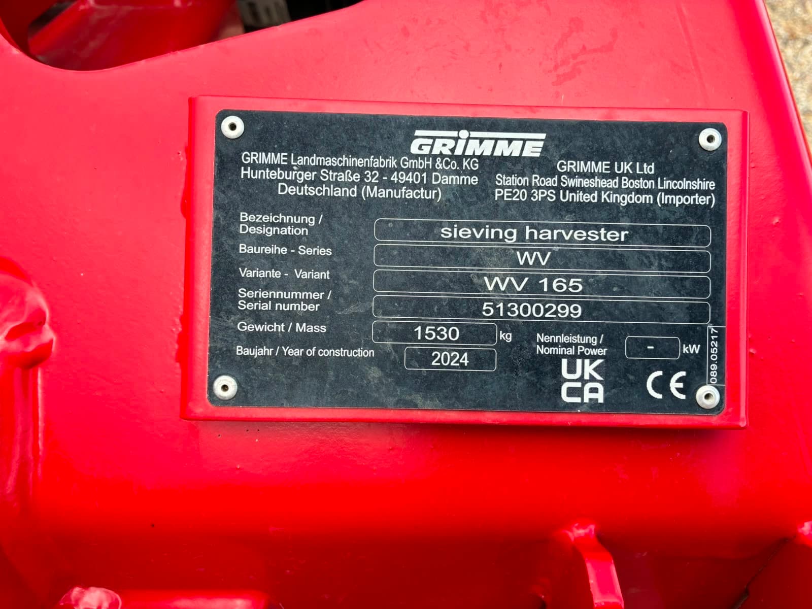 GRIMME WV - detail - Ref. aad0