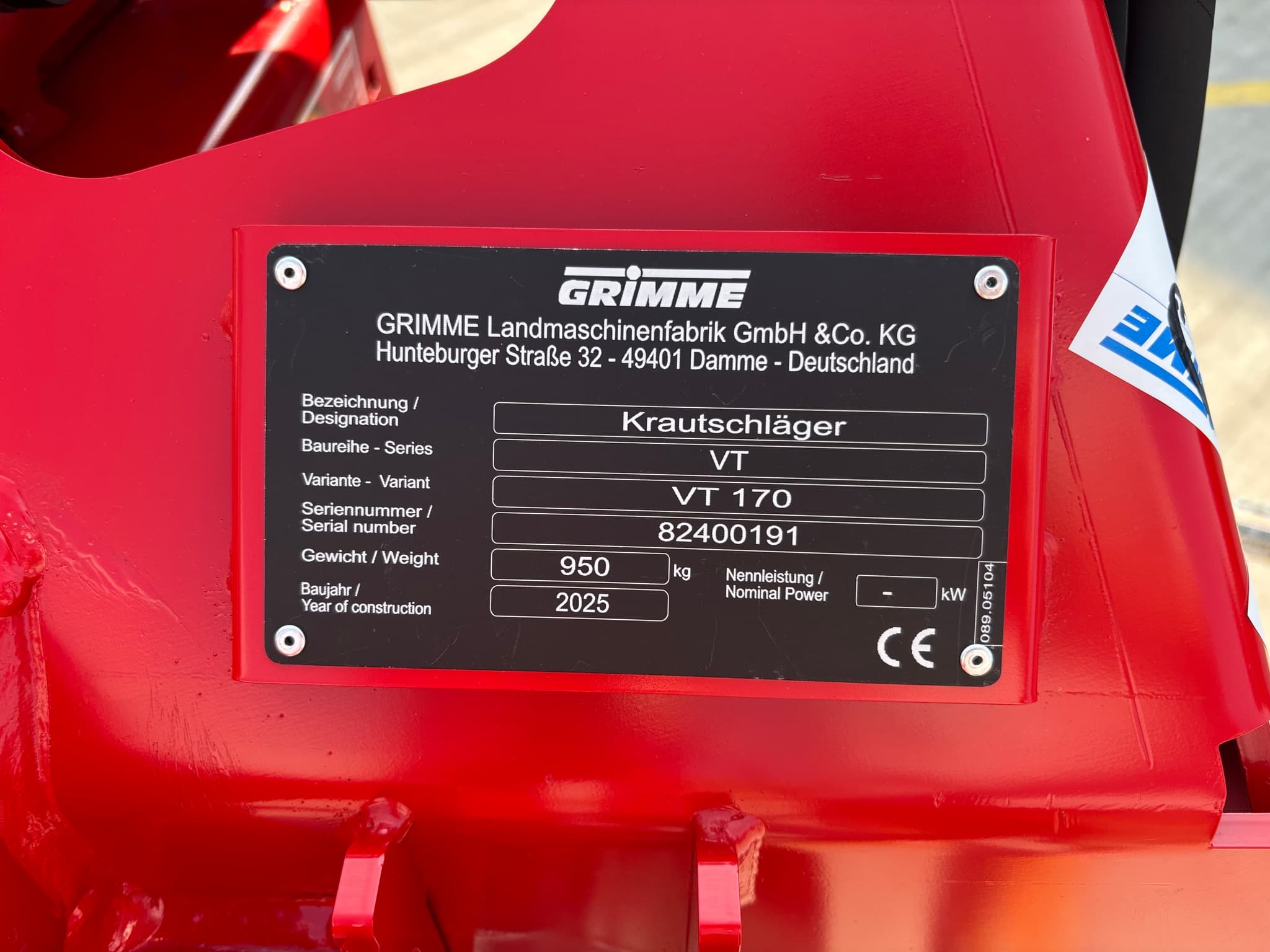 GRIMME VT 170 - detail - Ref. 5b72
