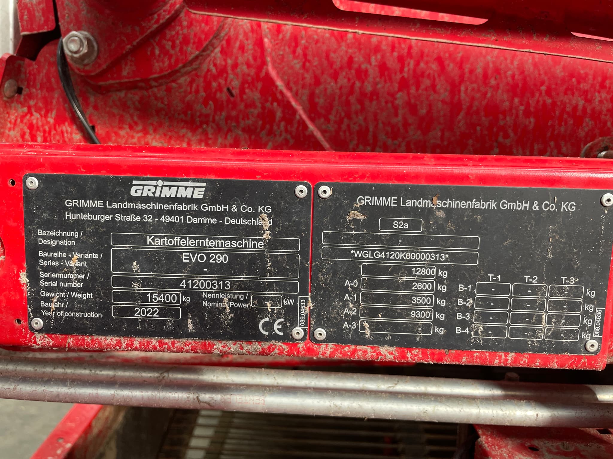 GRIMME EVO 290 - machinePlate - Ref. f245