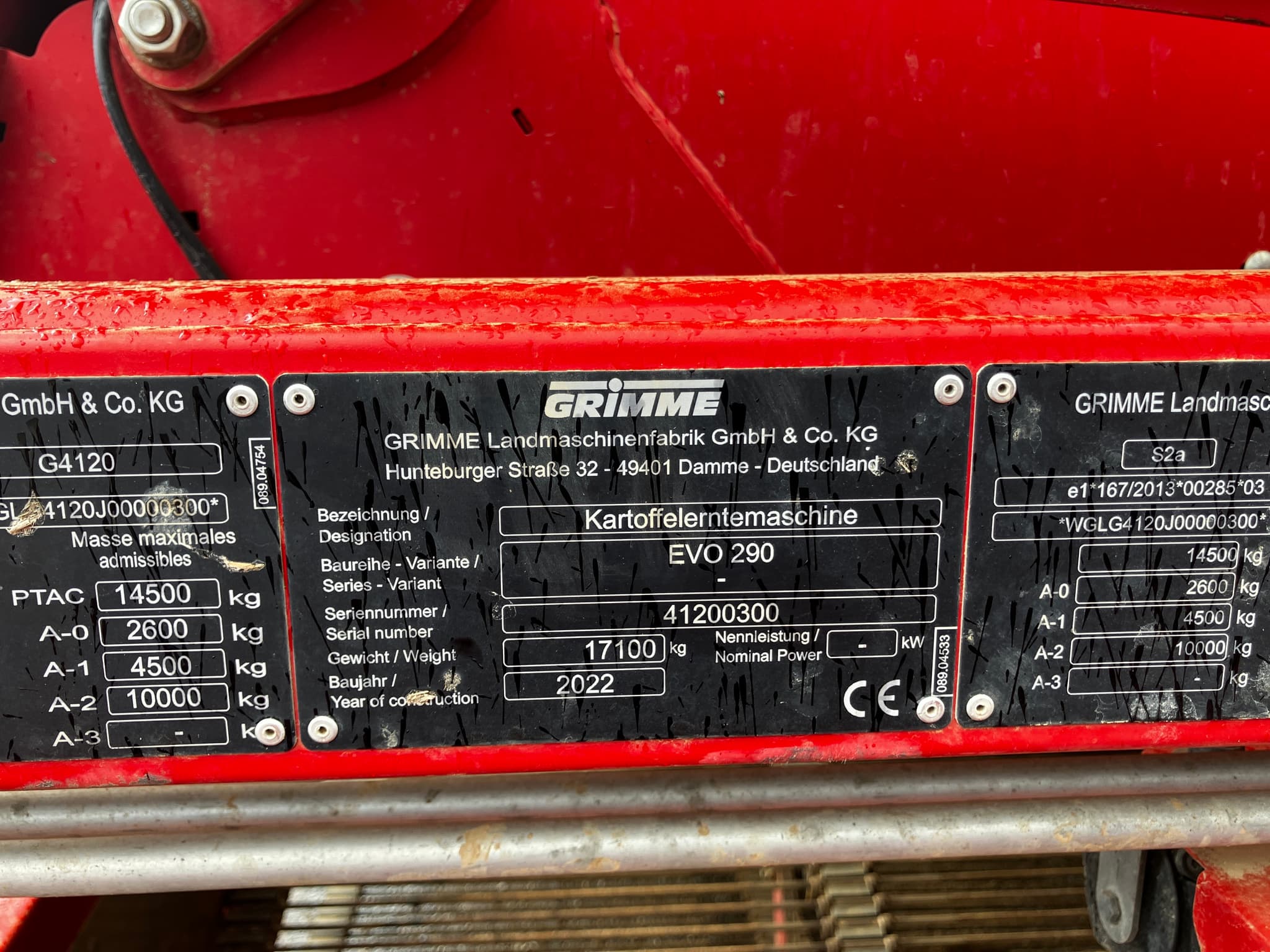GRIMME EVO 290 - machinePlate - Ref. 06c0