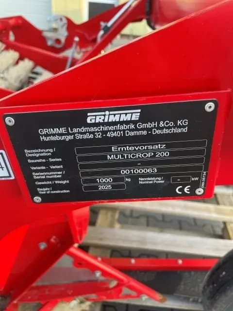 GRIMME Schwadaufnahme MC 200 - machinePlate - Ref. ea6a